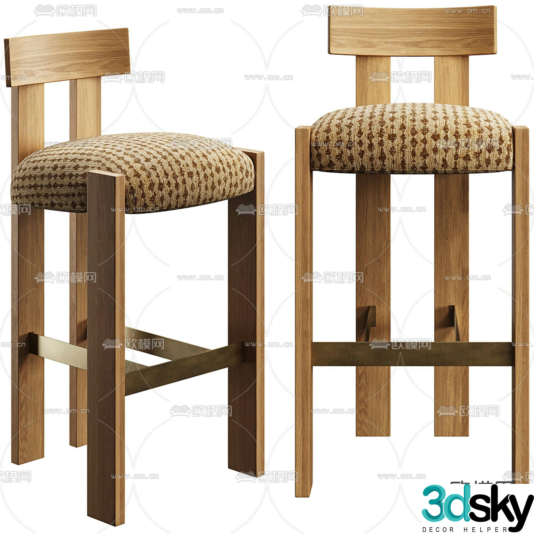 Modern bar stool bar stool high stool 3d model