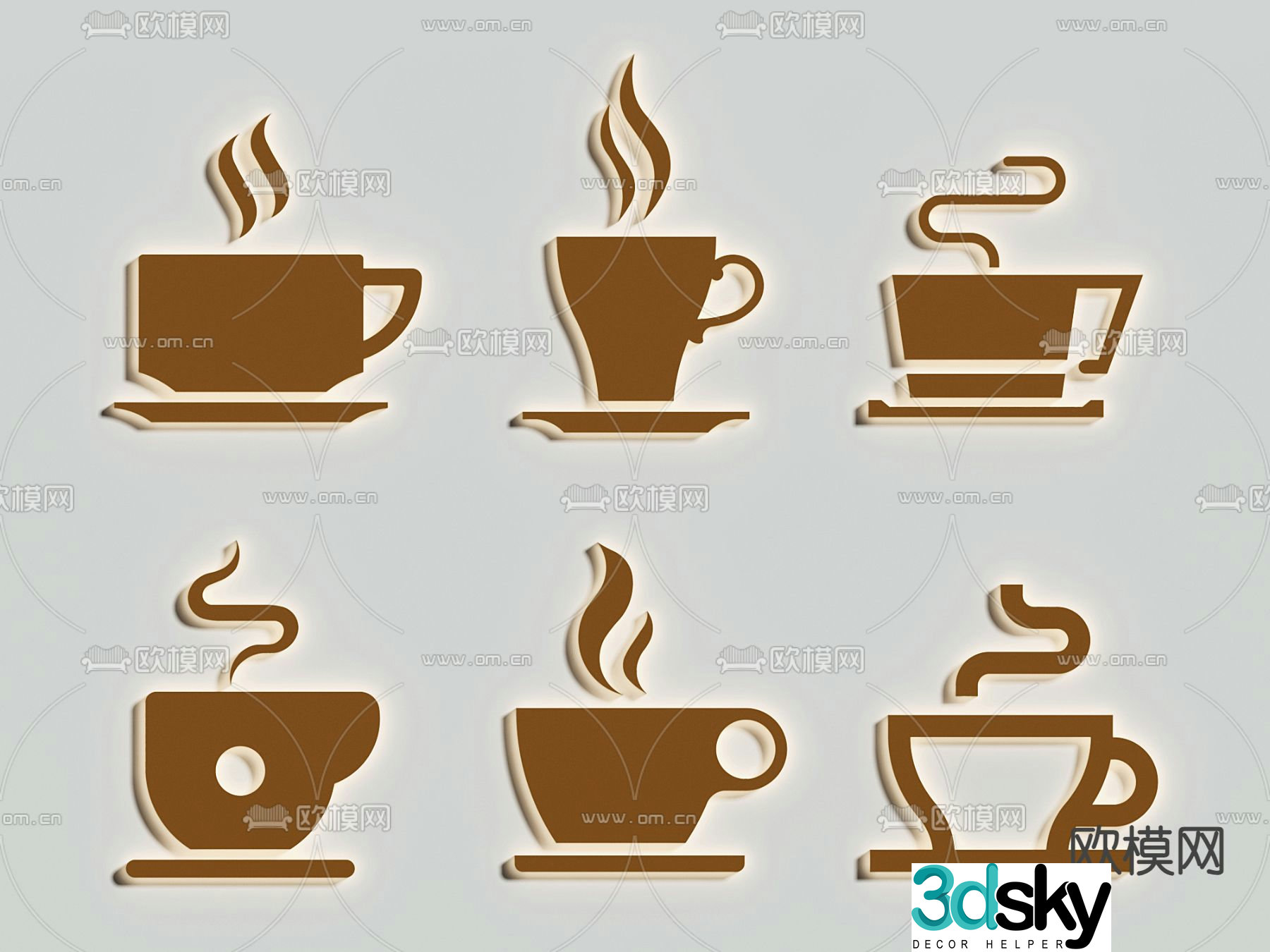 coffee logo logo wall sticker 3d model