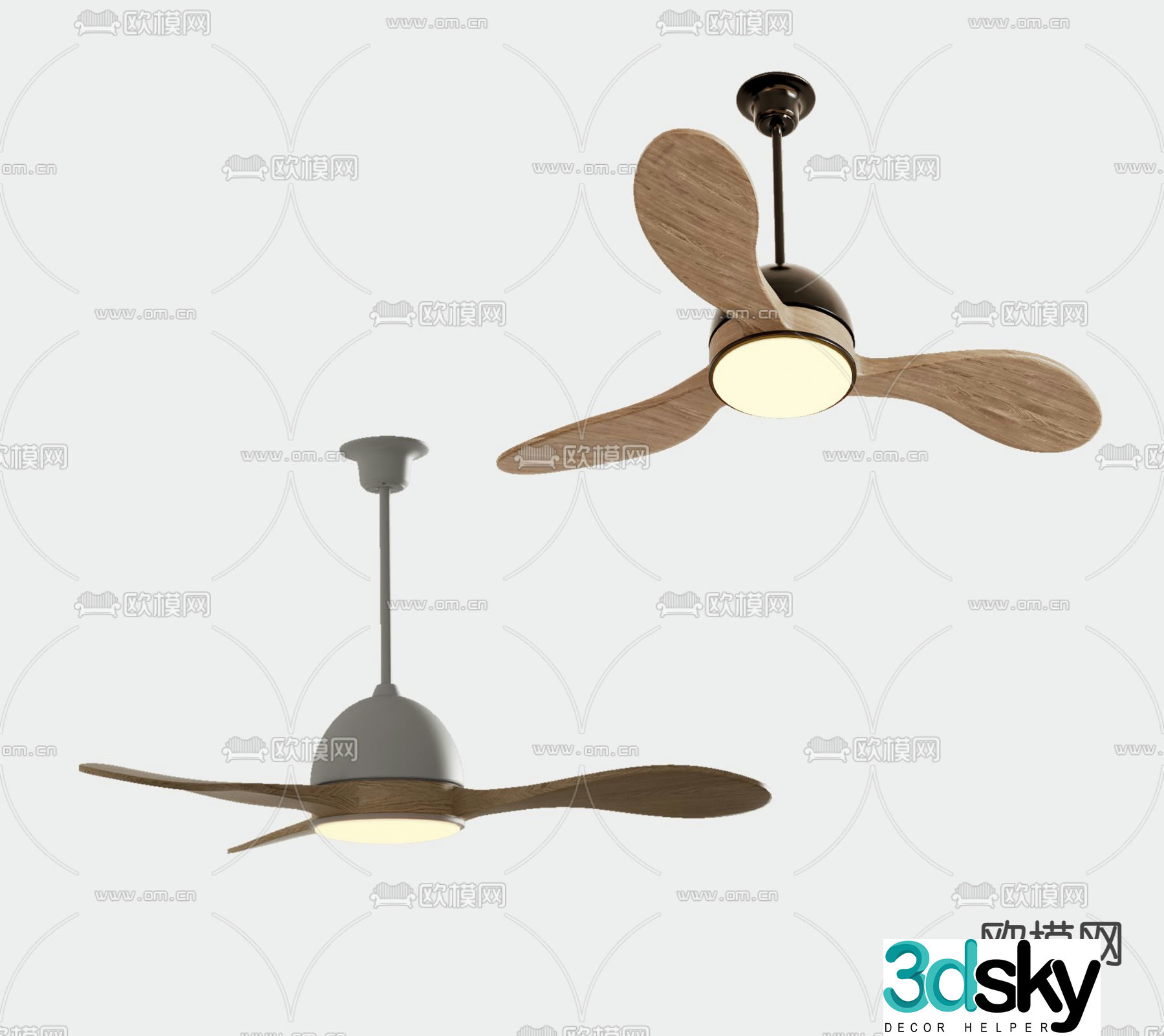 Wabi Sabi fan lamp ceiling fan lamp 3d model
