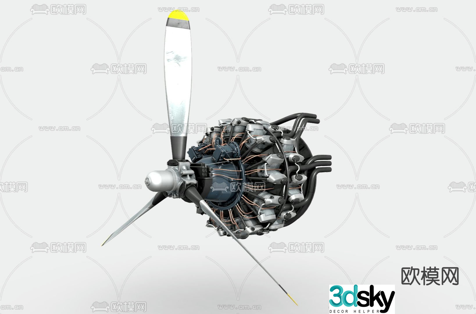 aircraft engine aircraft engine propeller 3d model