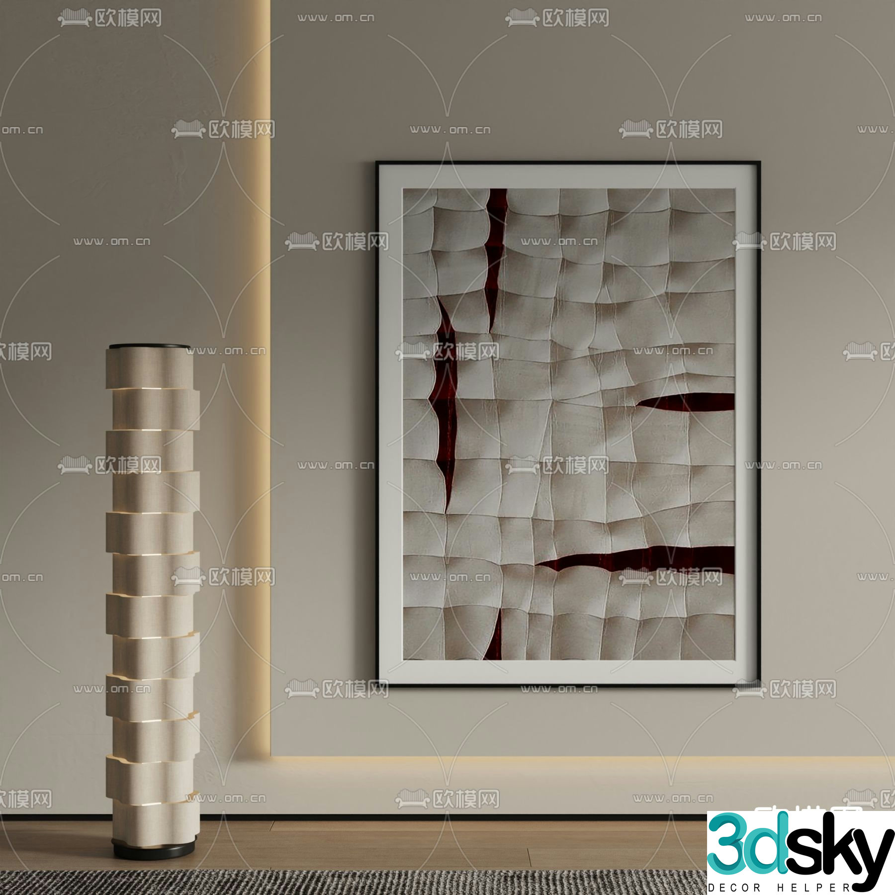 Modern decorative painting Hanging painting Abstract painting 3d model