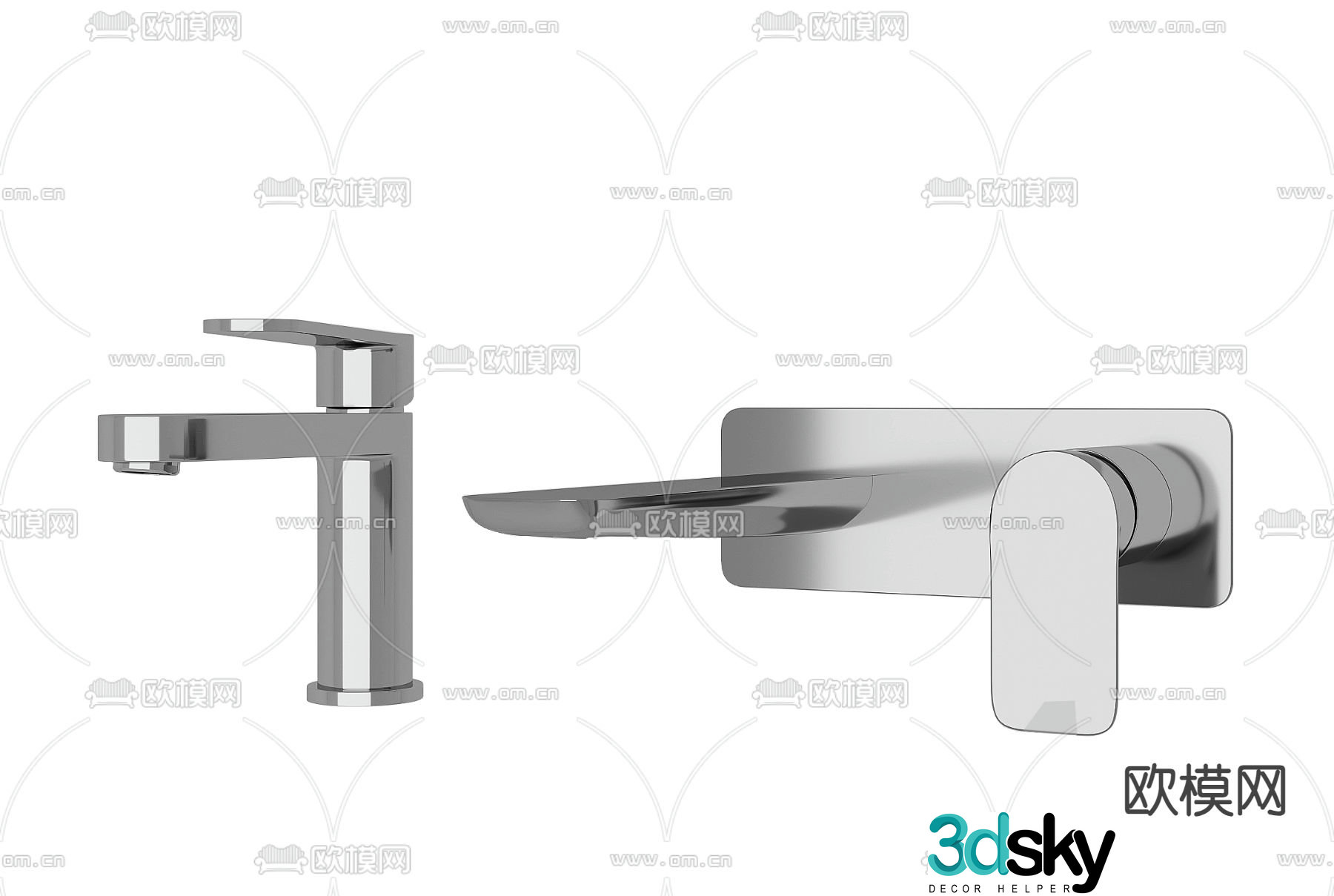 Stainless steel faucet 3d model