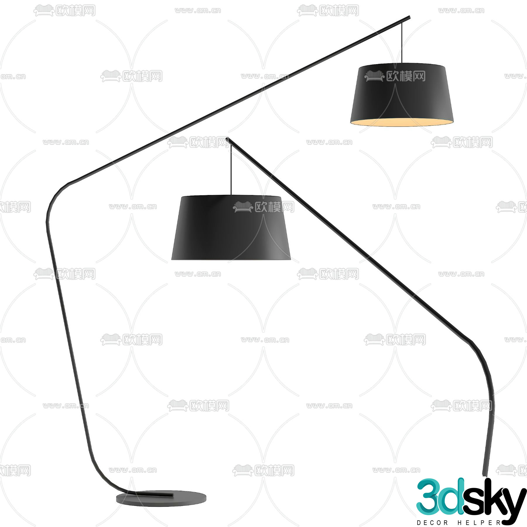 Modern floor lamp fishing lamp 3d model