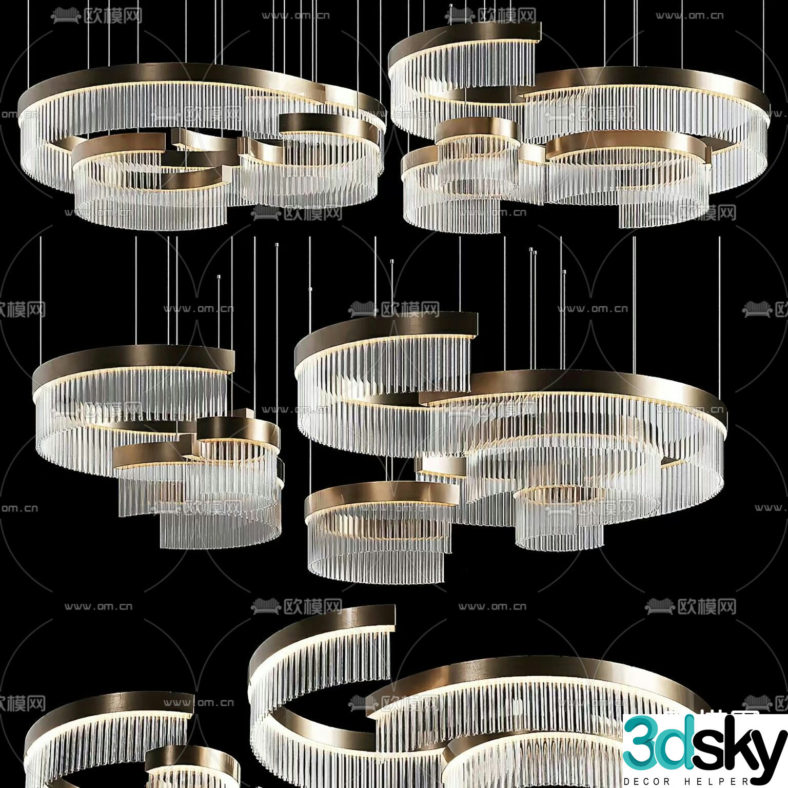 Modern chandelier crystal chandelier 3d model