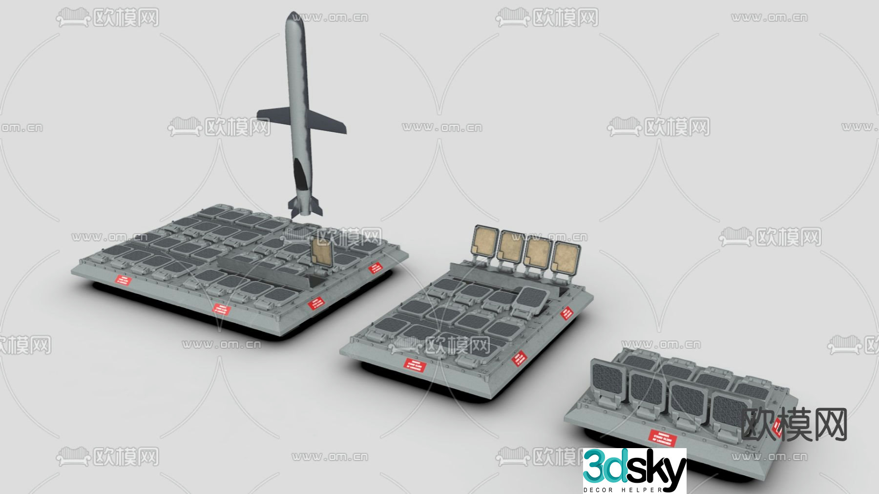 Missile vertical launch system military equipment 3D model