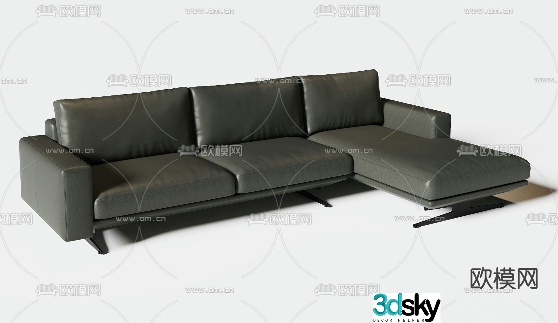 Three seater sofa corner sofa 3d model