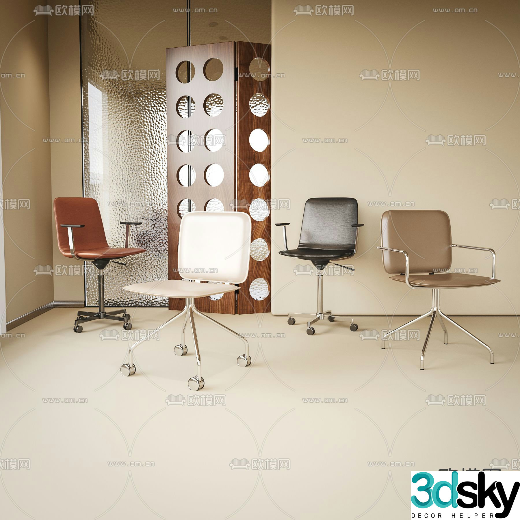 Office chair conference chair staff chair 3d model