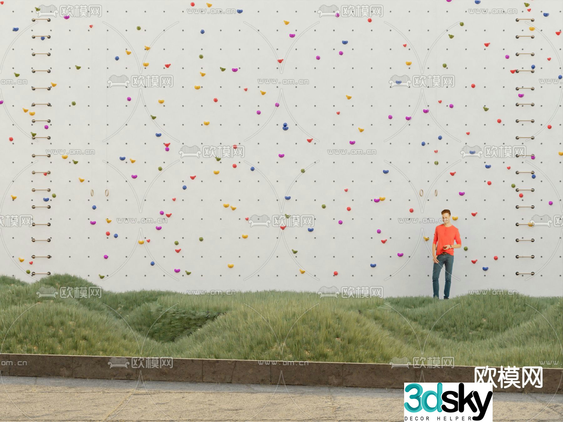 Outdoor climbing wall 3d model