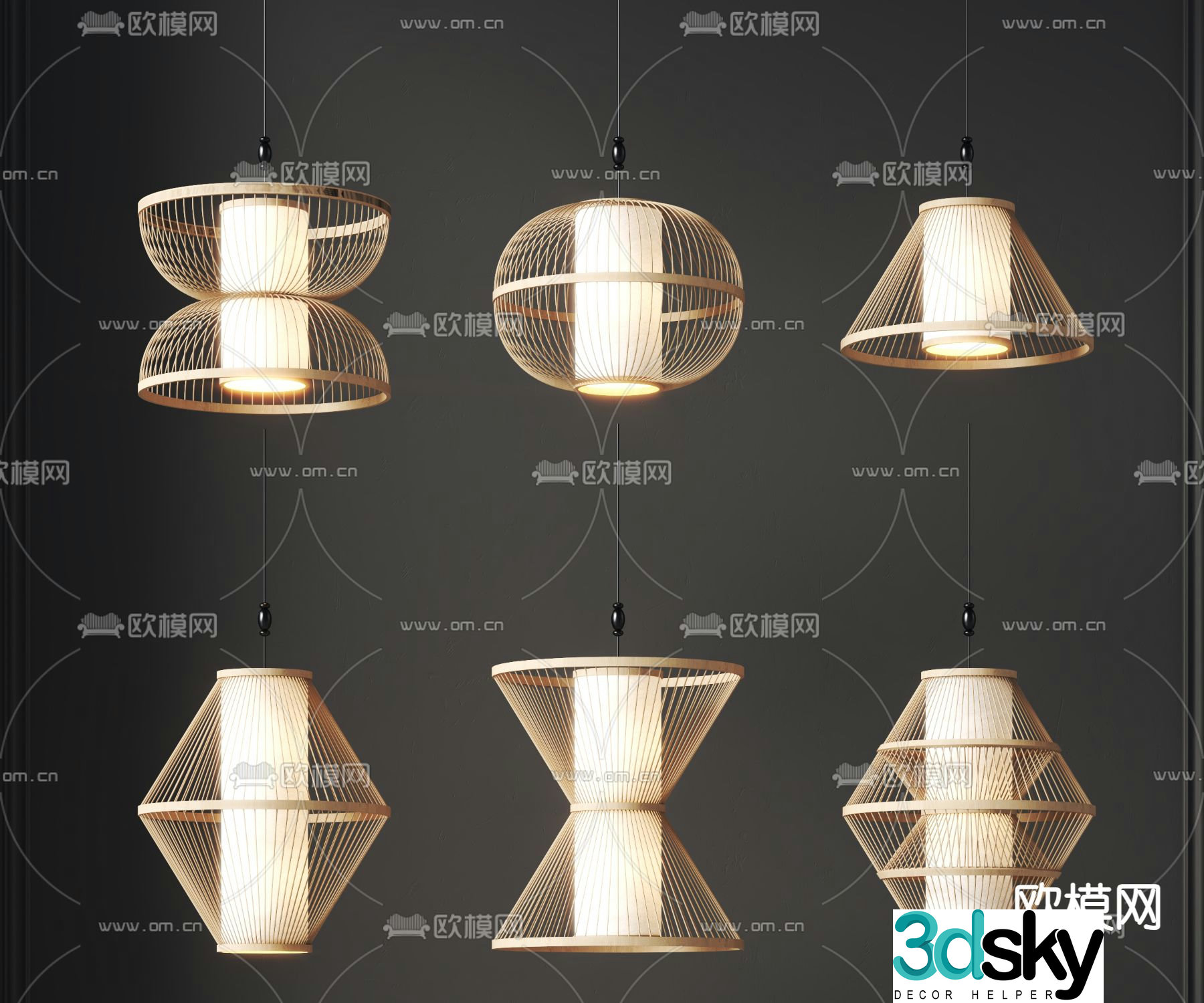 Japanese chandelier 3d model