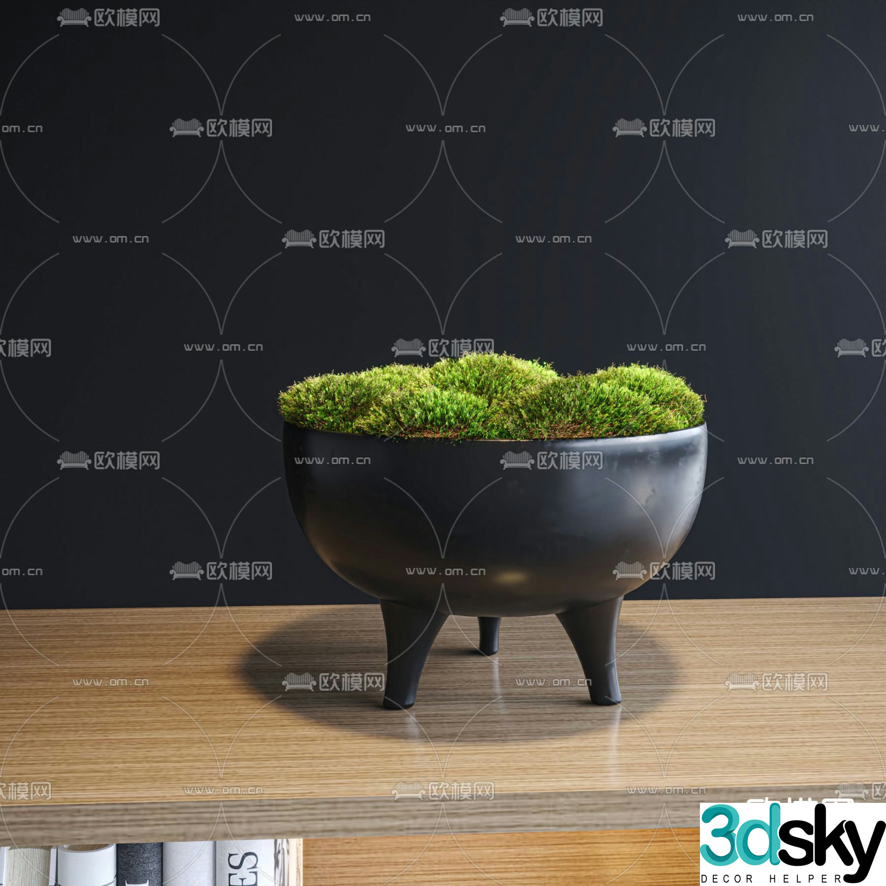 Plant decoration green plant ornaments moss bonsai 3d model