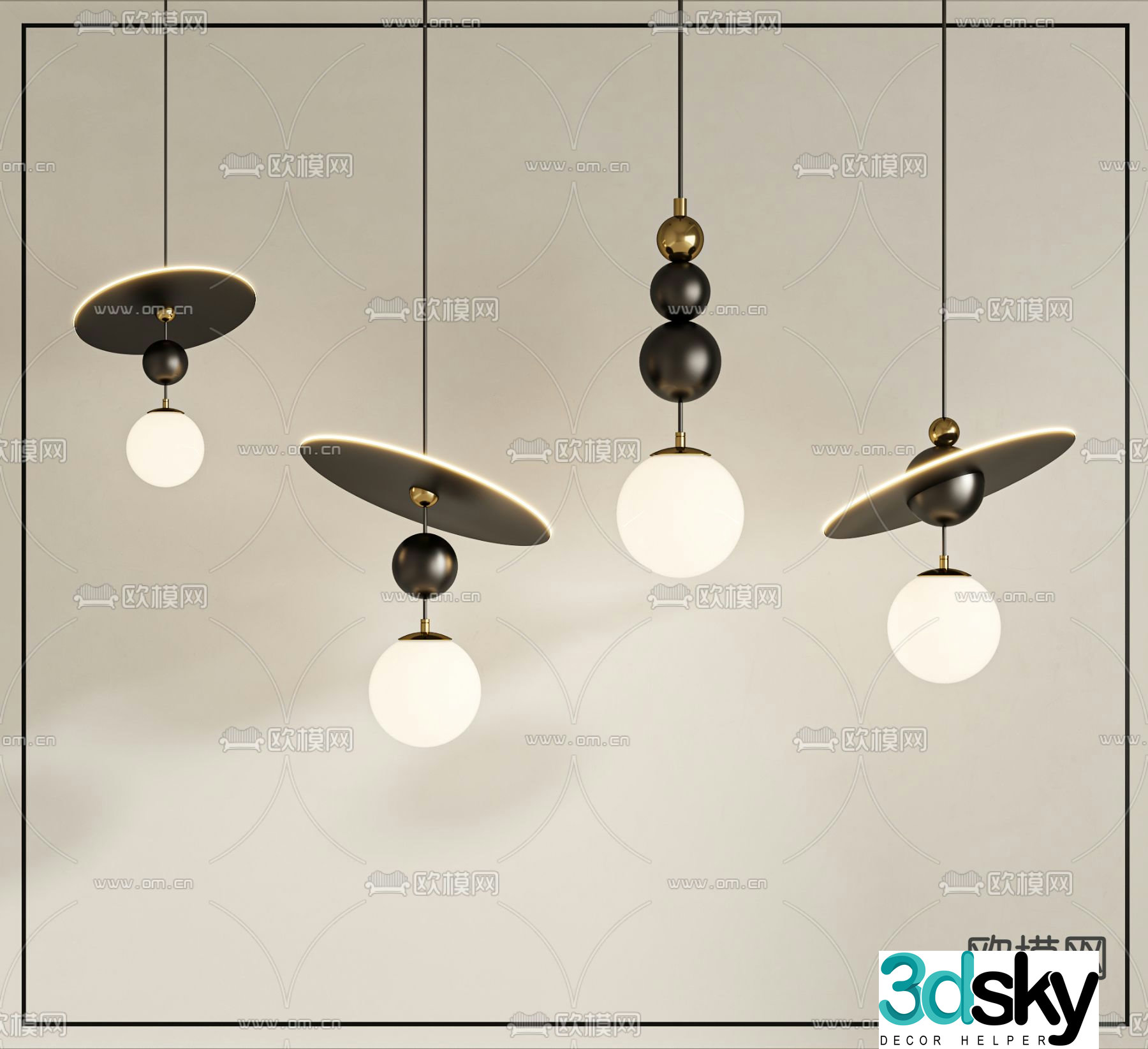 Bedside small chandelier 3d model