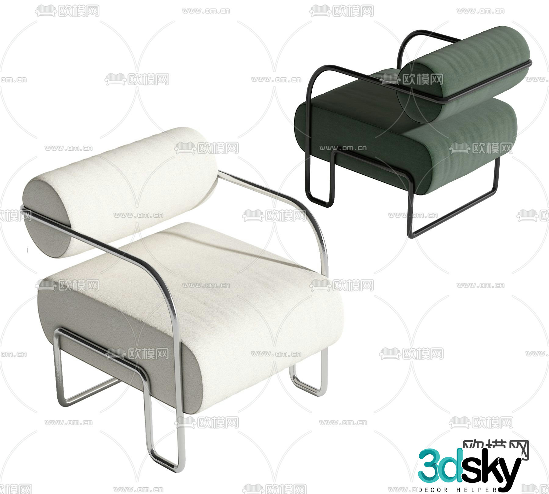 Modern single sofa 3d model