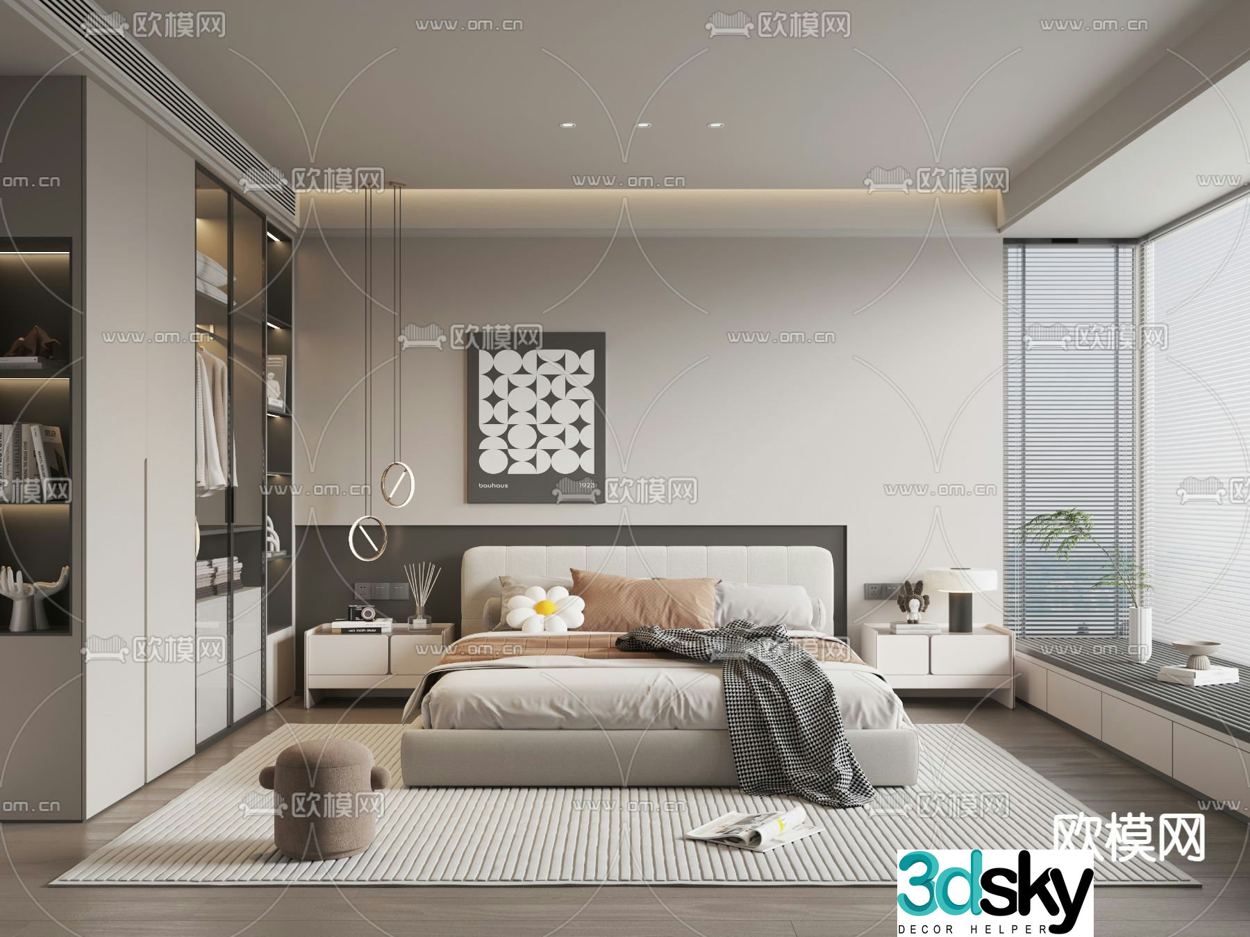 Modern bedroom master room 3d model