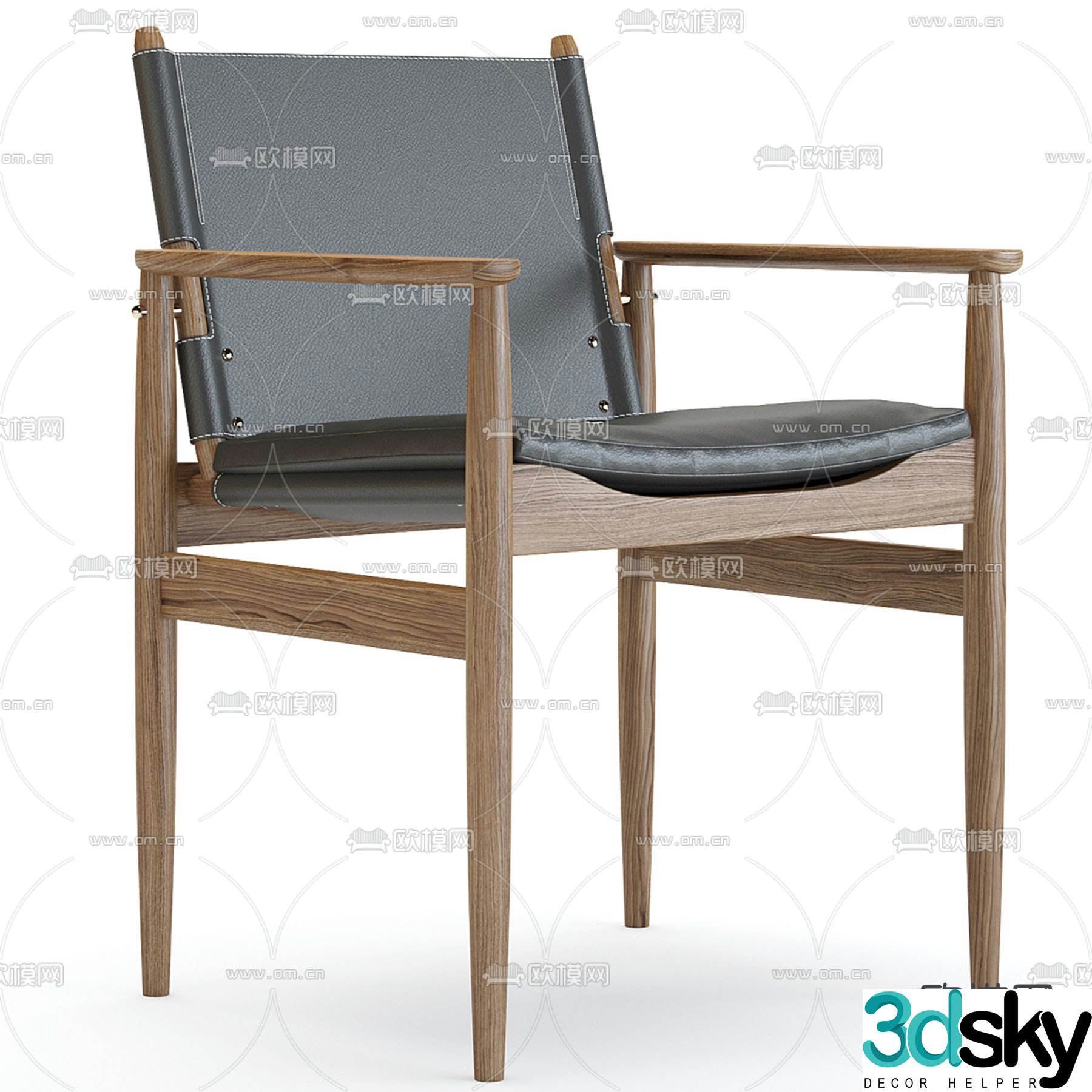 Modern chair dining chair 3d model