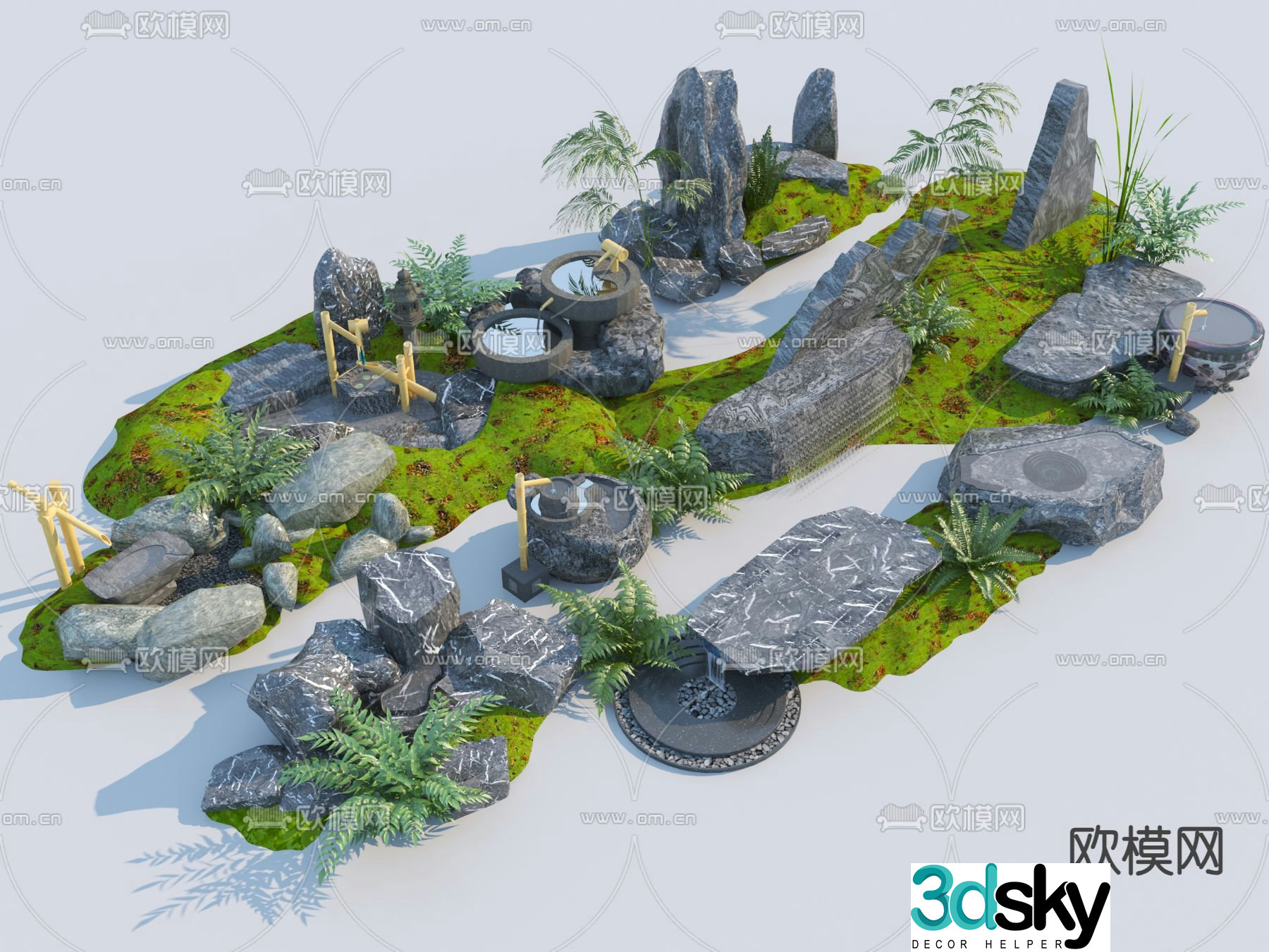 Landscape Stone Garden Landscape Stone Courtyard Stone 3D Model