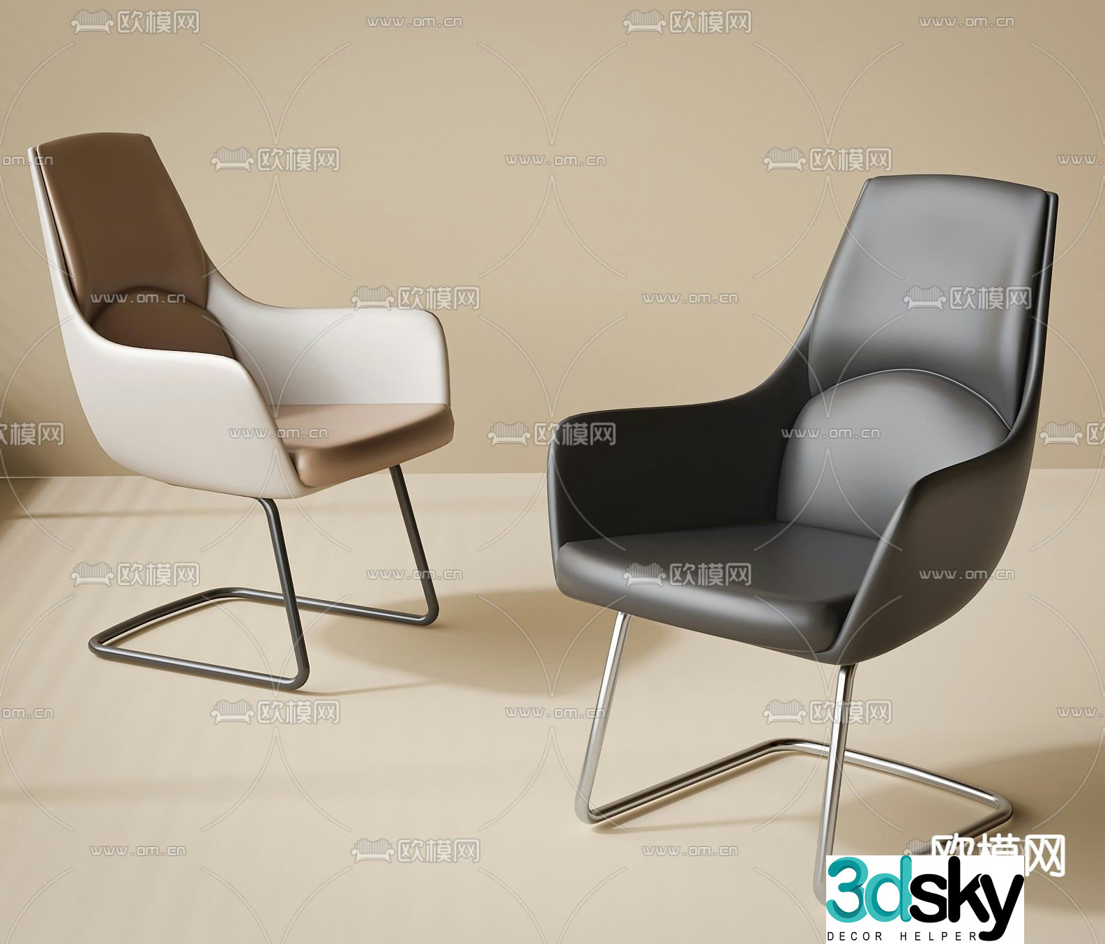 Modern office chair conference chair 3d model