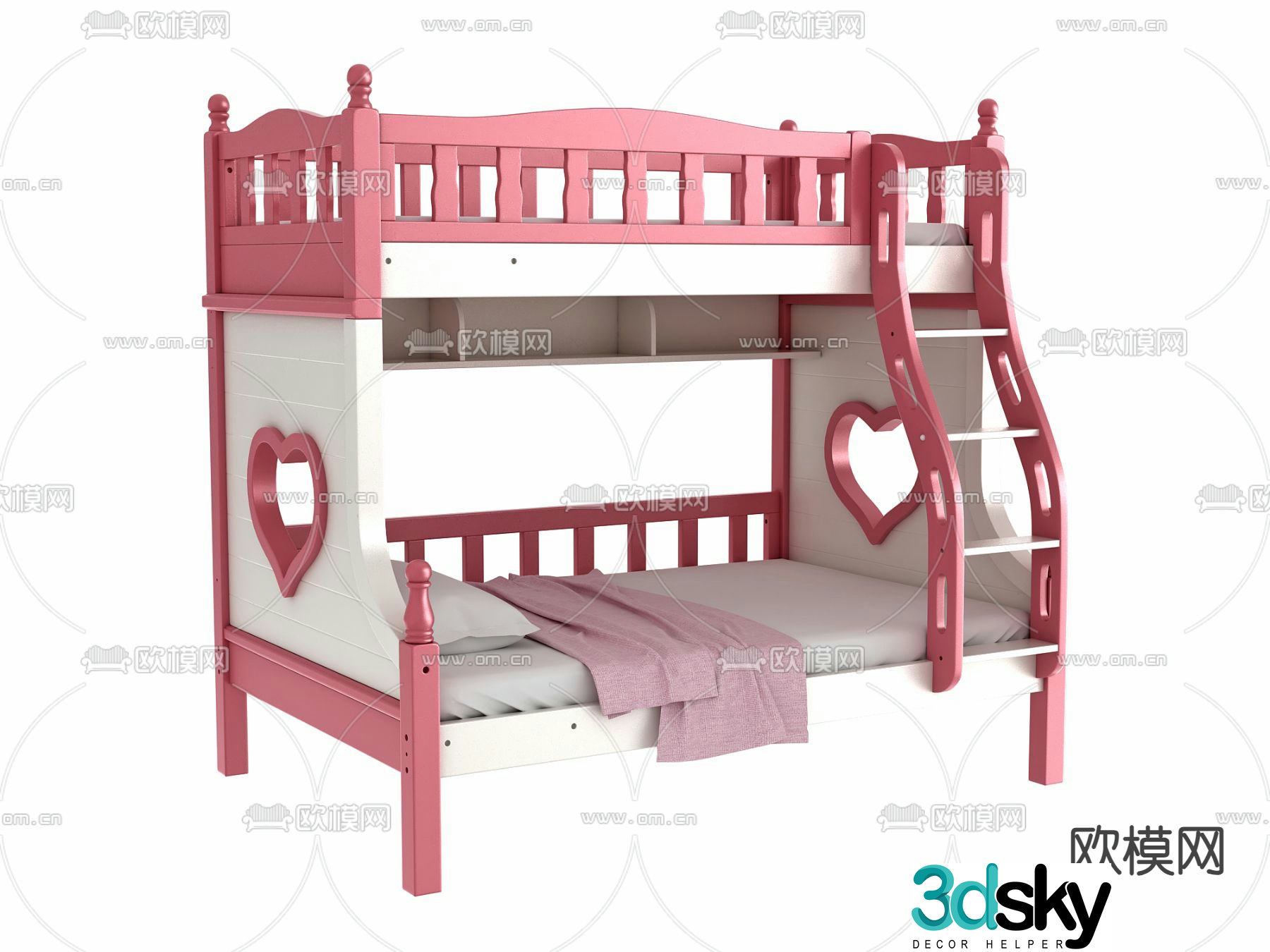 Children’s bed bunk bed 3d model