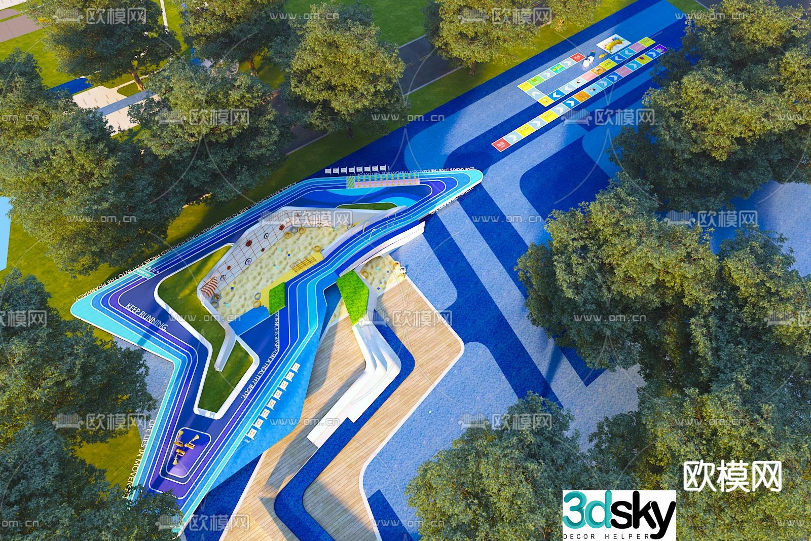 Sports park children’s activity area 3d model
