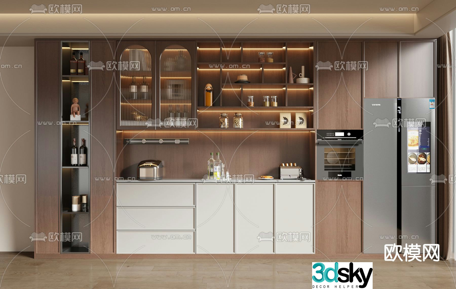Medieval wine cabinet sideboard 3d model