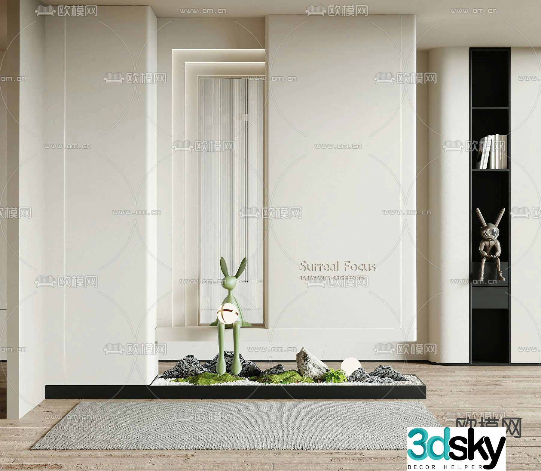 Entrance shoe cabinet partition 3d model