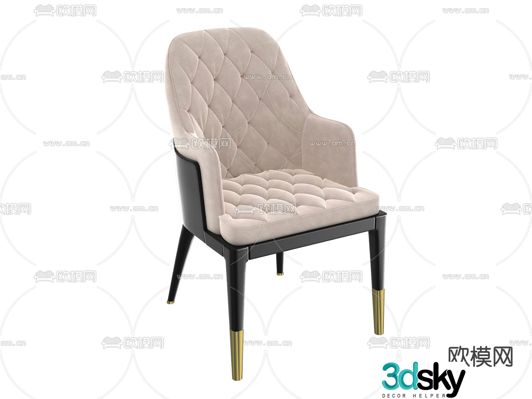 Light luxury chair dining chair 3d model