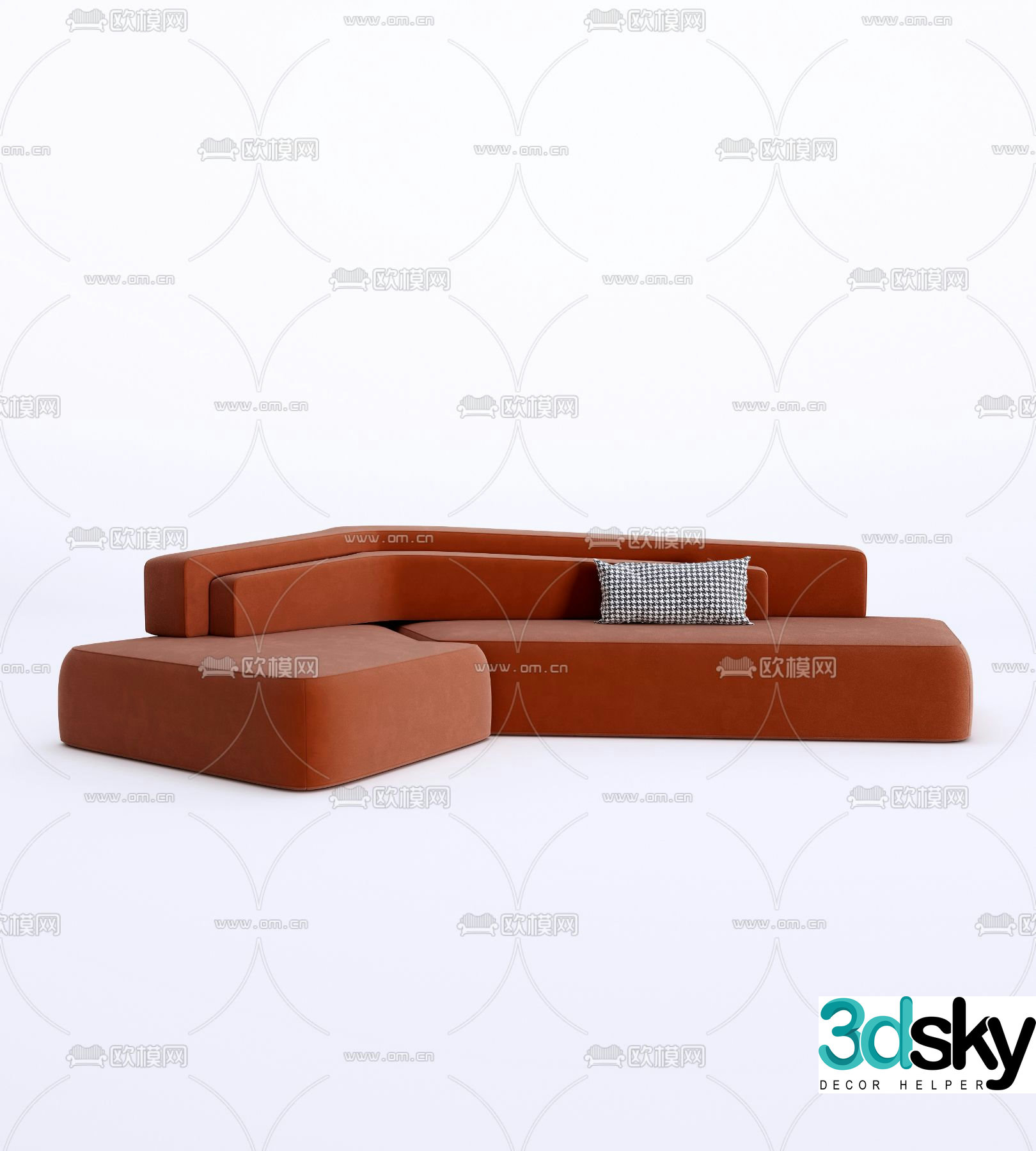 Multi-person sofa folding sofa 3d model