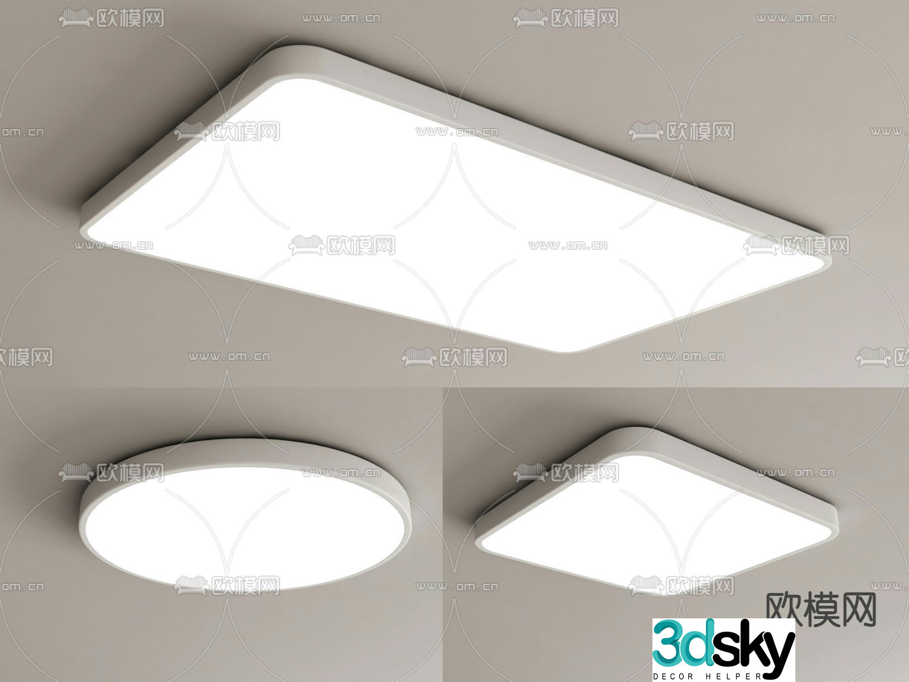 Round ceiling lamp 3d model