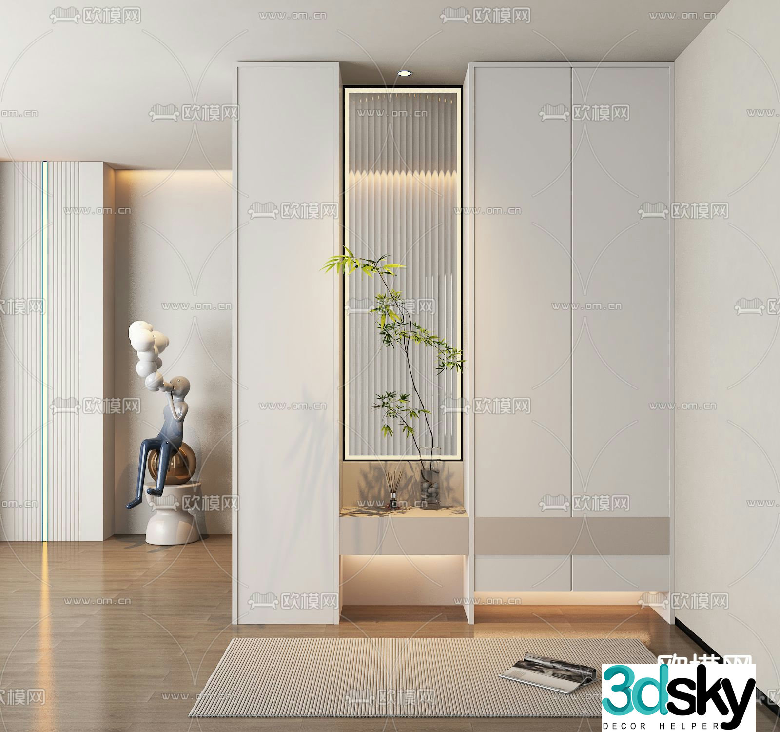 Entrance shoe cabinet 3D model