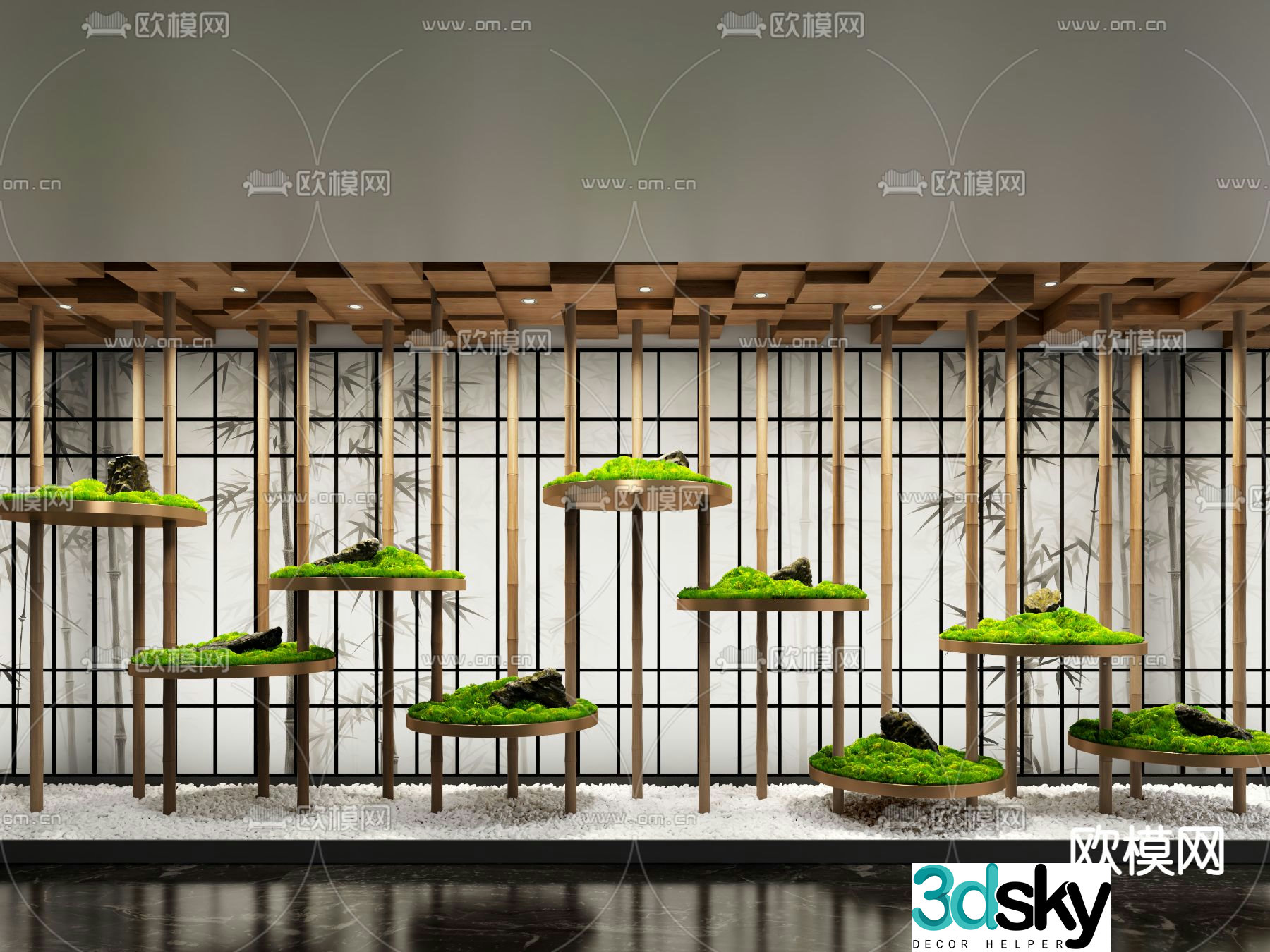 Indoor landscape plant landscaping 3d model