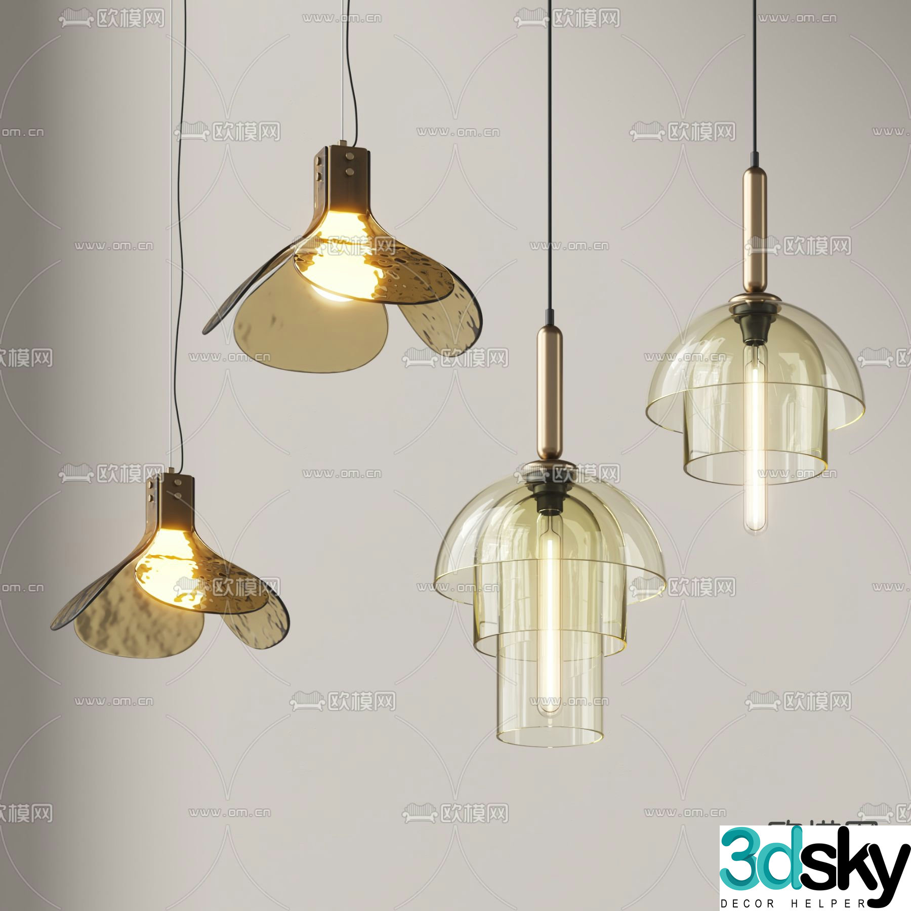 Nordic small chandelier bar chandelier 3d model