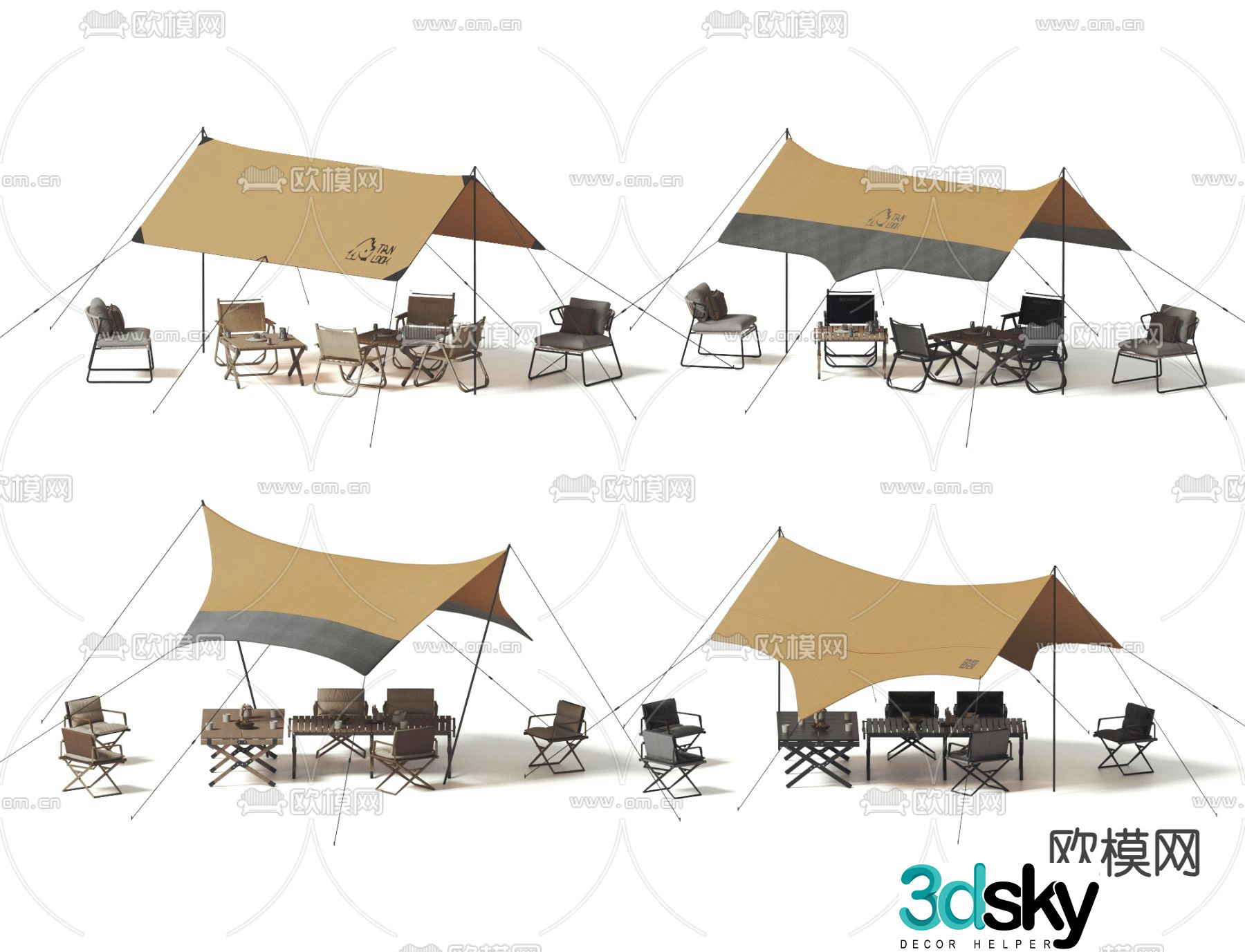 Outdoor canopy tent 3d model