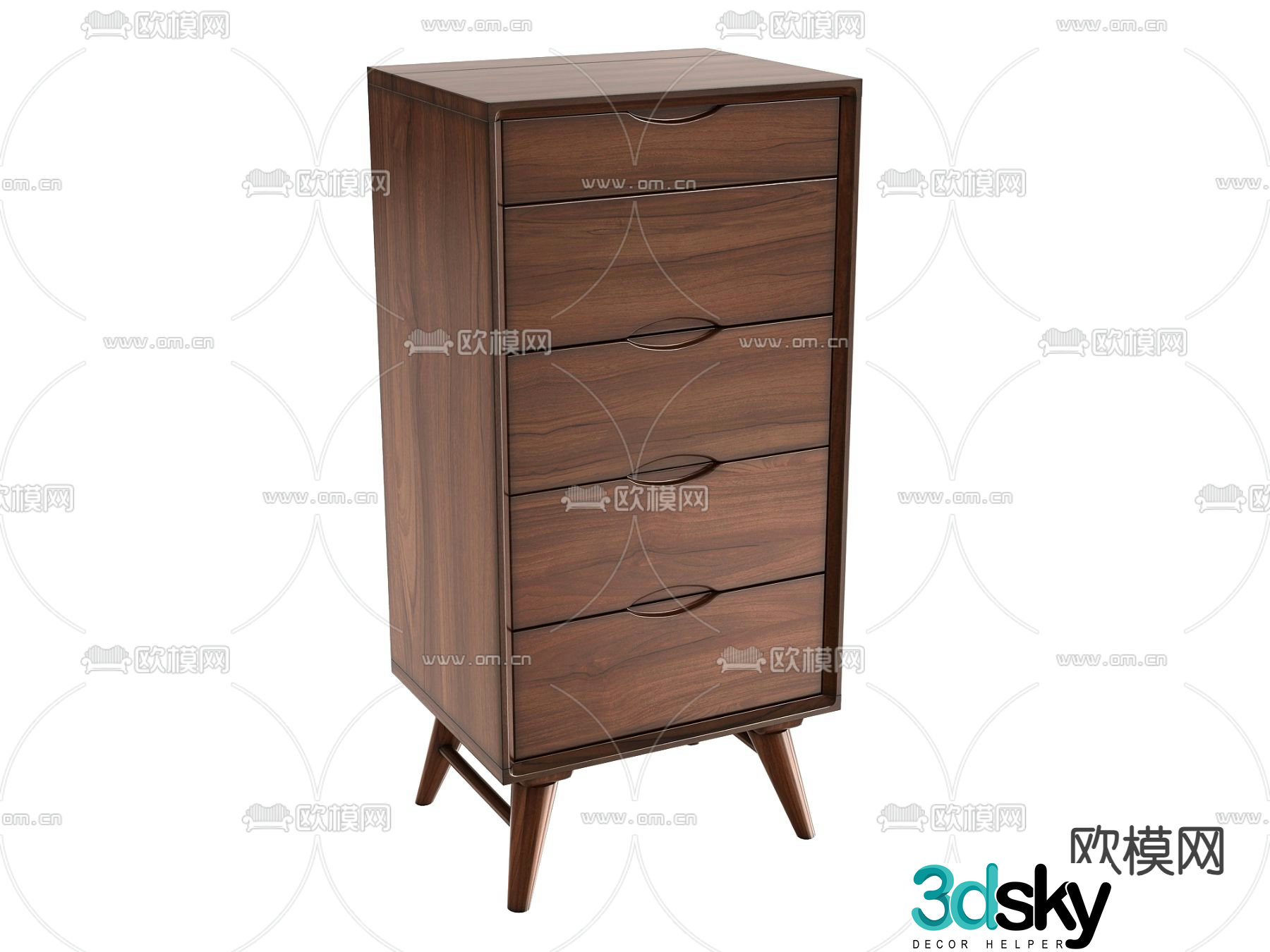 Solid wood cabinet side cabinet chest cabinet 3d model