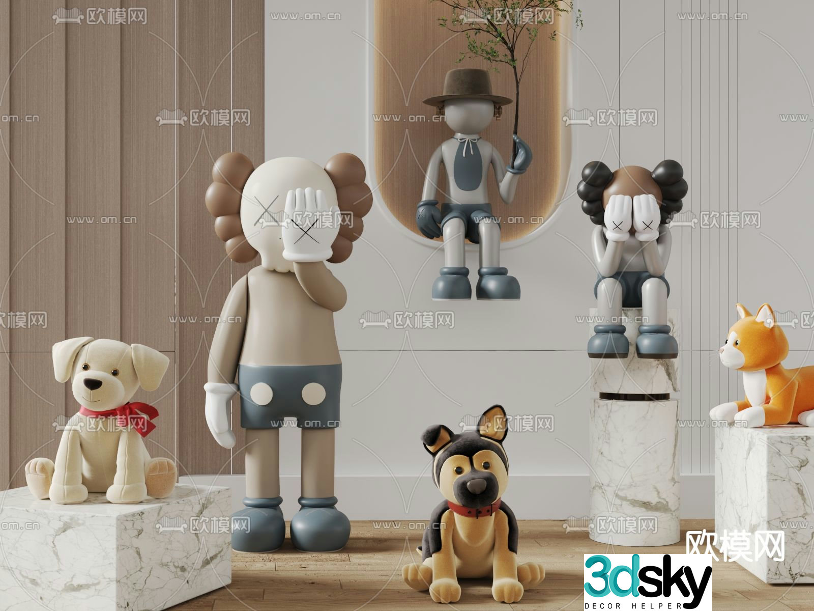 Modern sculpture doll figure 3d model