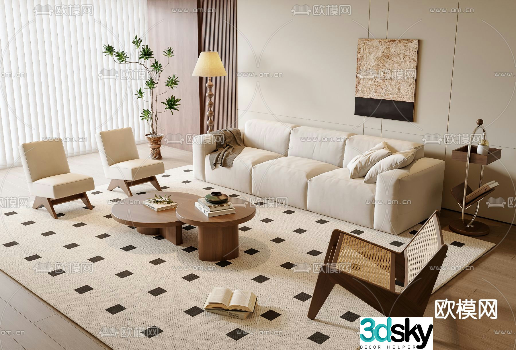 Medieval style sofa combination 3d model