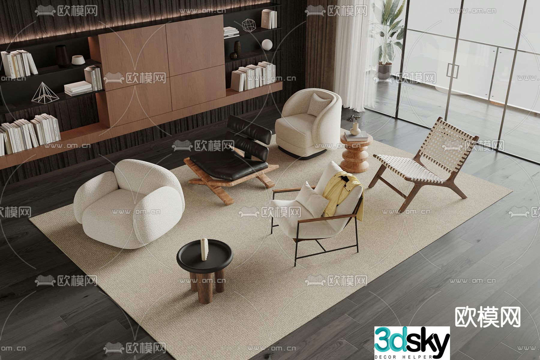 Medieval style leisure chair single sofa 3d model