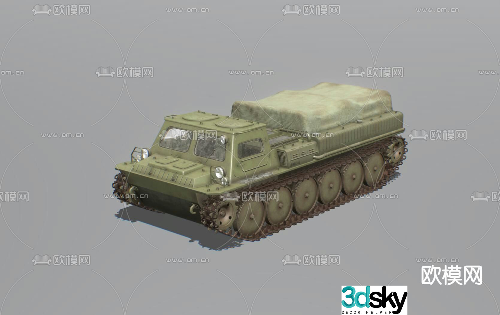 Crawler transporter truck military vehicle 3d model