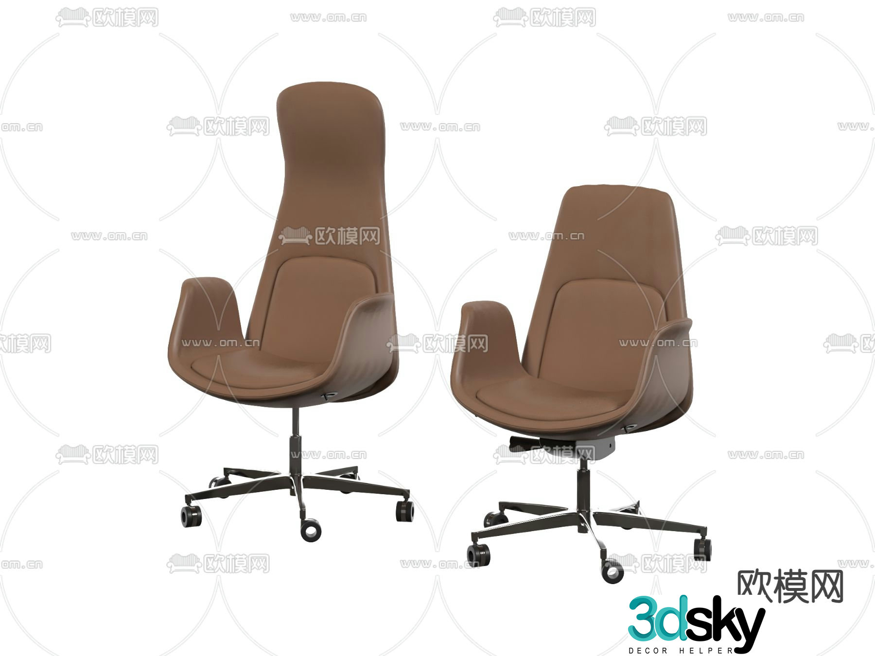 Leather office chair executive chair boss chair 3d model