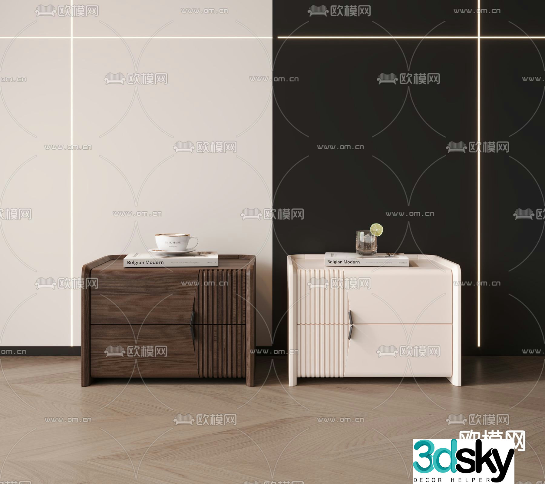 Modern bedside table 3d model