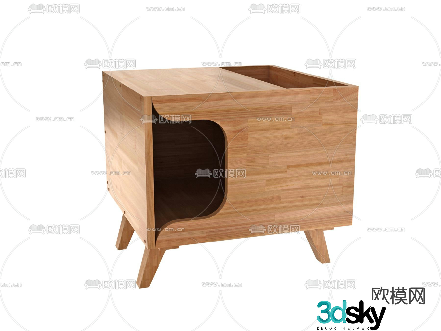 Nordic bedside table 3d model