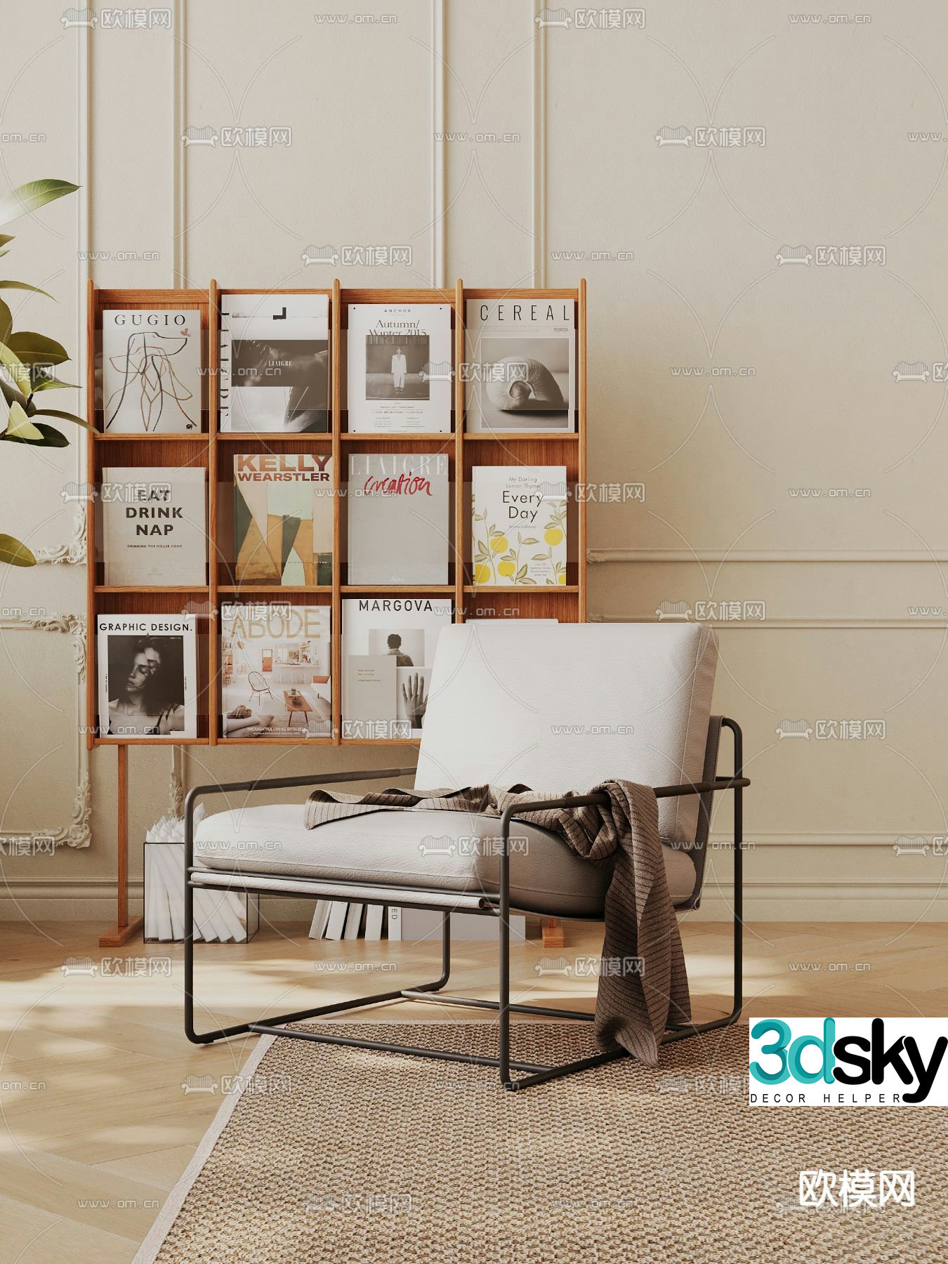 Modern sofa chair leisure chair 3d model