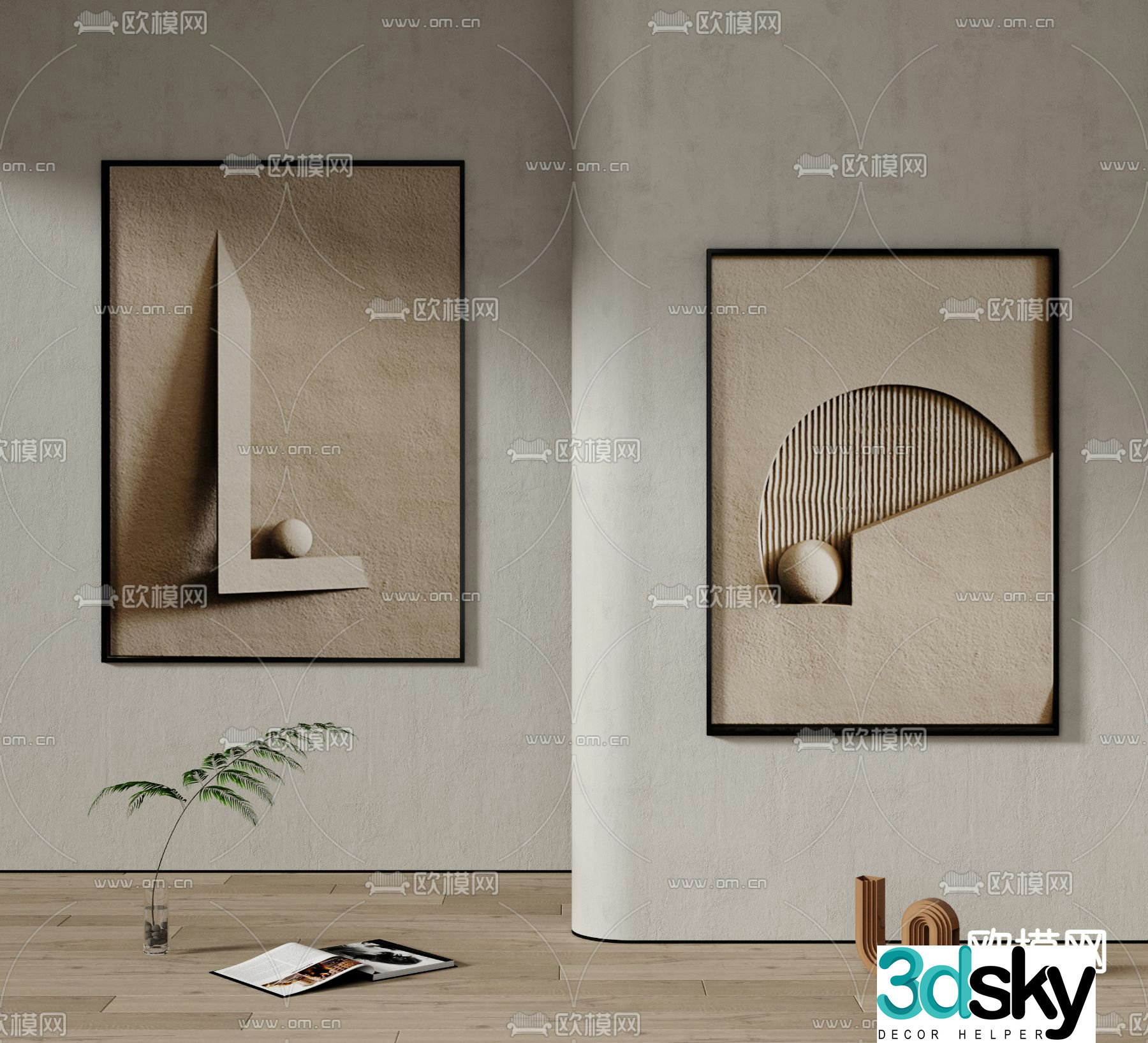 Three-dimensional painting Abstract painting Decorative painting 3d model