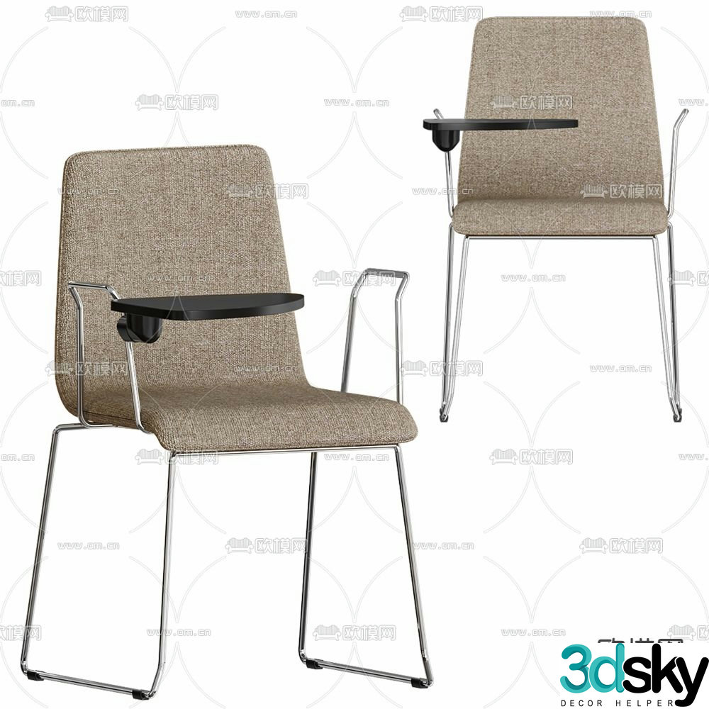 Modern armchair office chair training chair 3d model