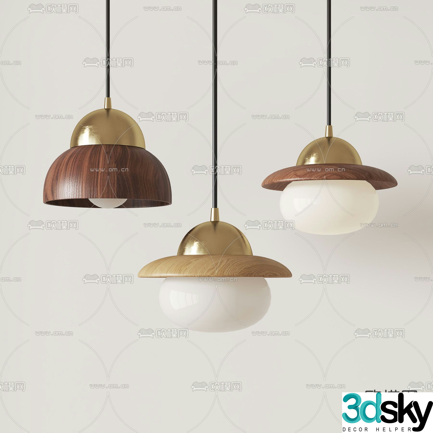 Medieval chandelier solid wood small chandelier decorative chandelier 3d model