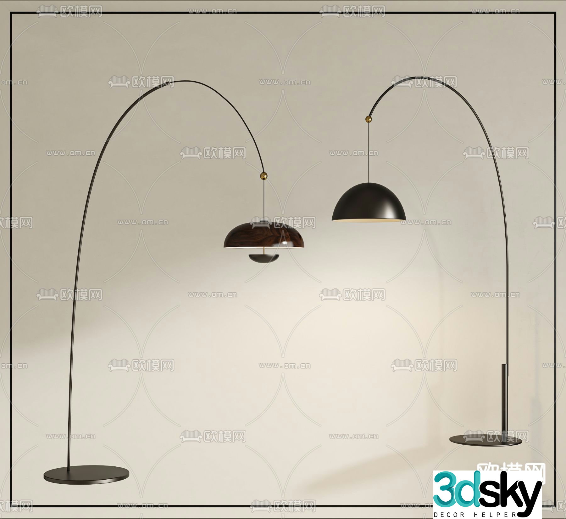 Floor lamp fishing lamp 3d model