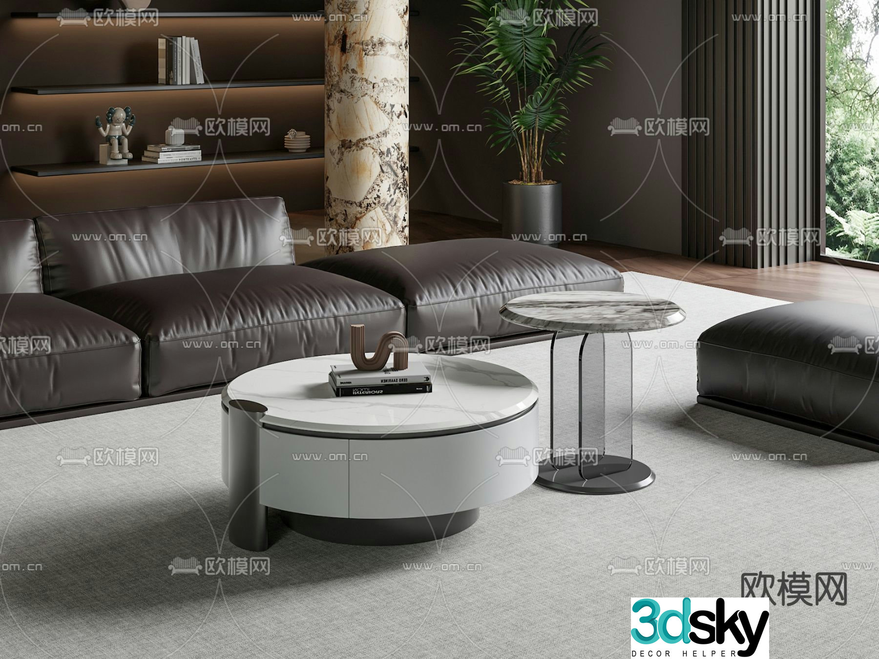 Modern coffee table mother-in-law coffee table 3d model