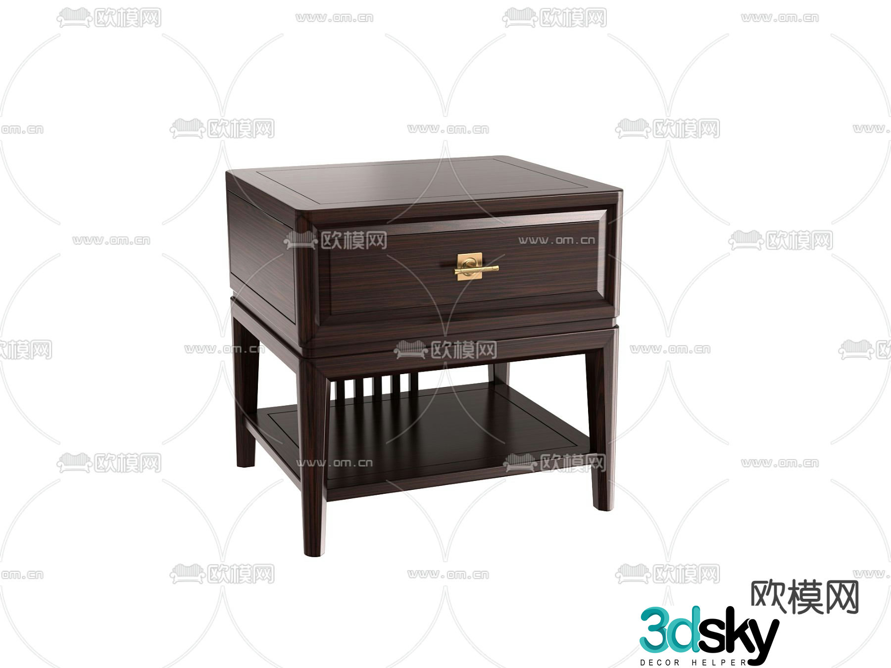 New Chinese style bedside table 3d model