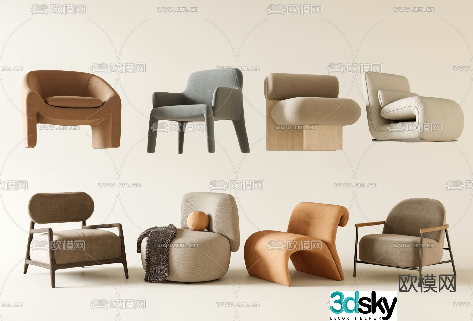 Single sofa sofa chair leisure chair lazy sofa 3d model