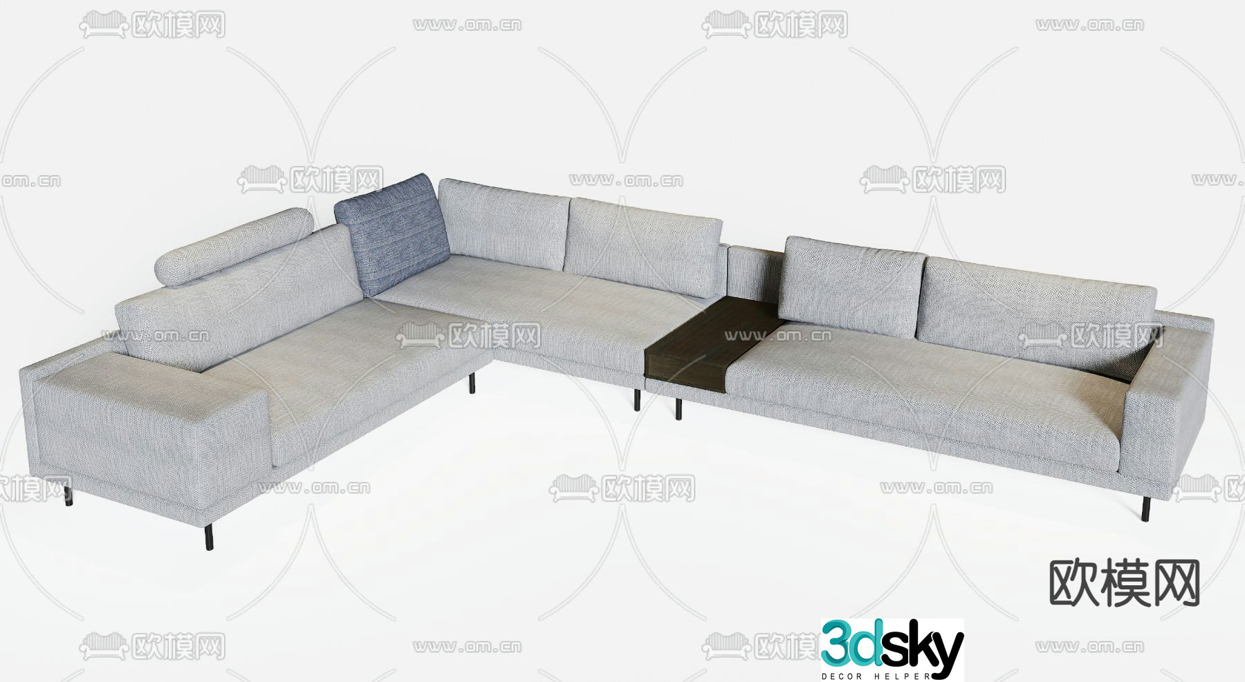 Modern sofa combination fabric sofa corner sofa 3d model