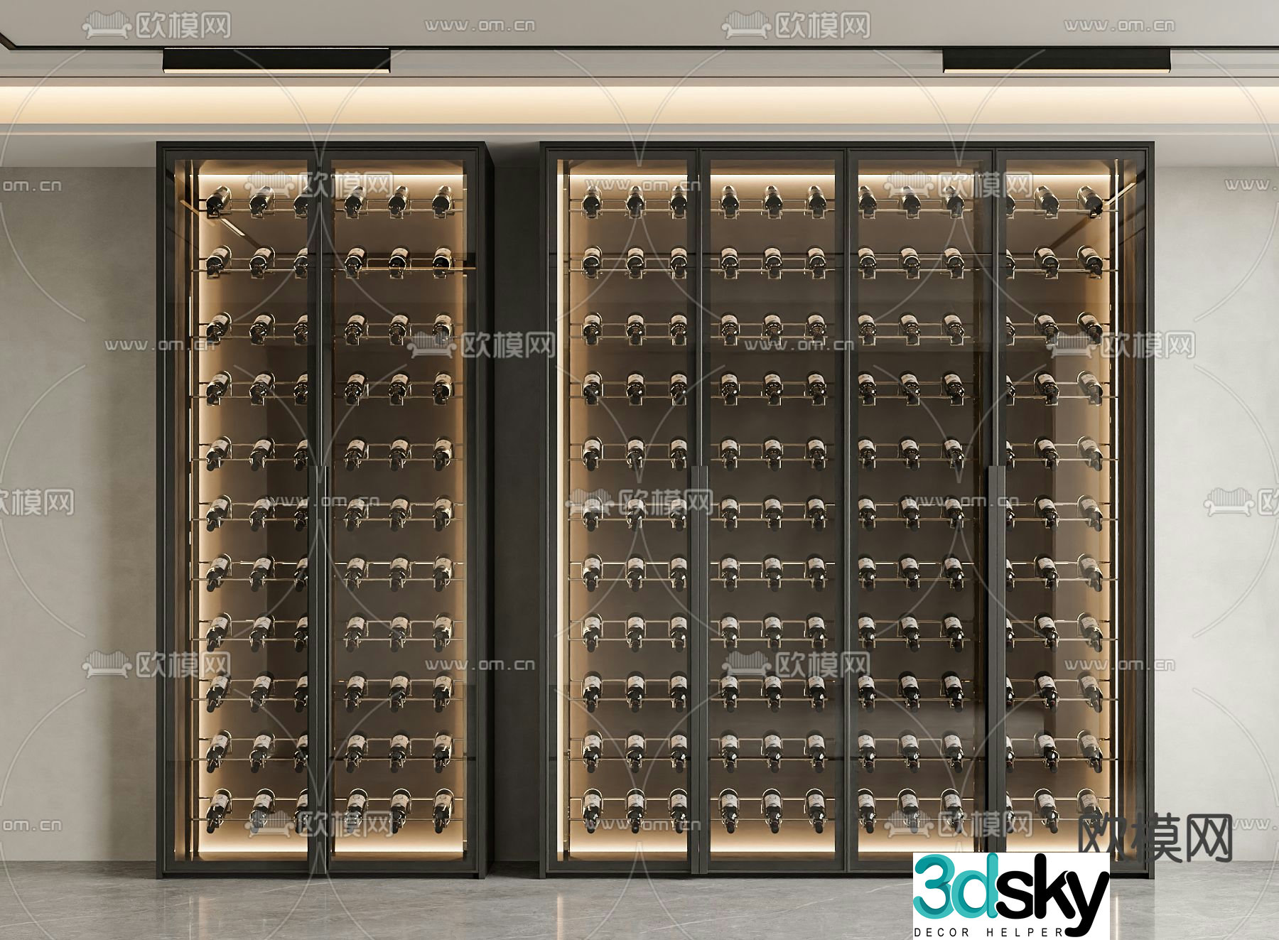 Glass wine cabinet red wine cabinet 3d model