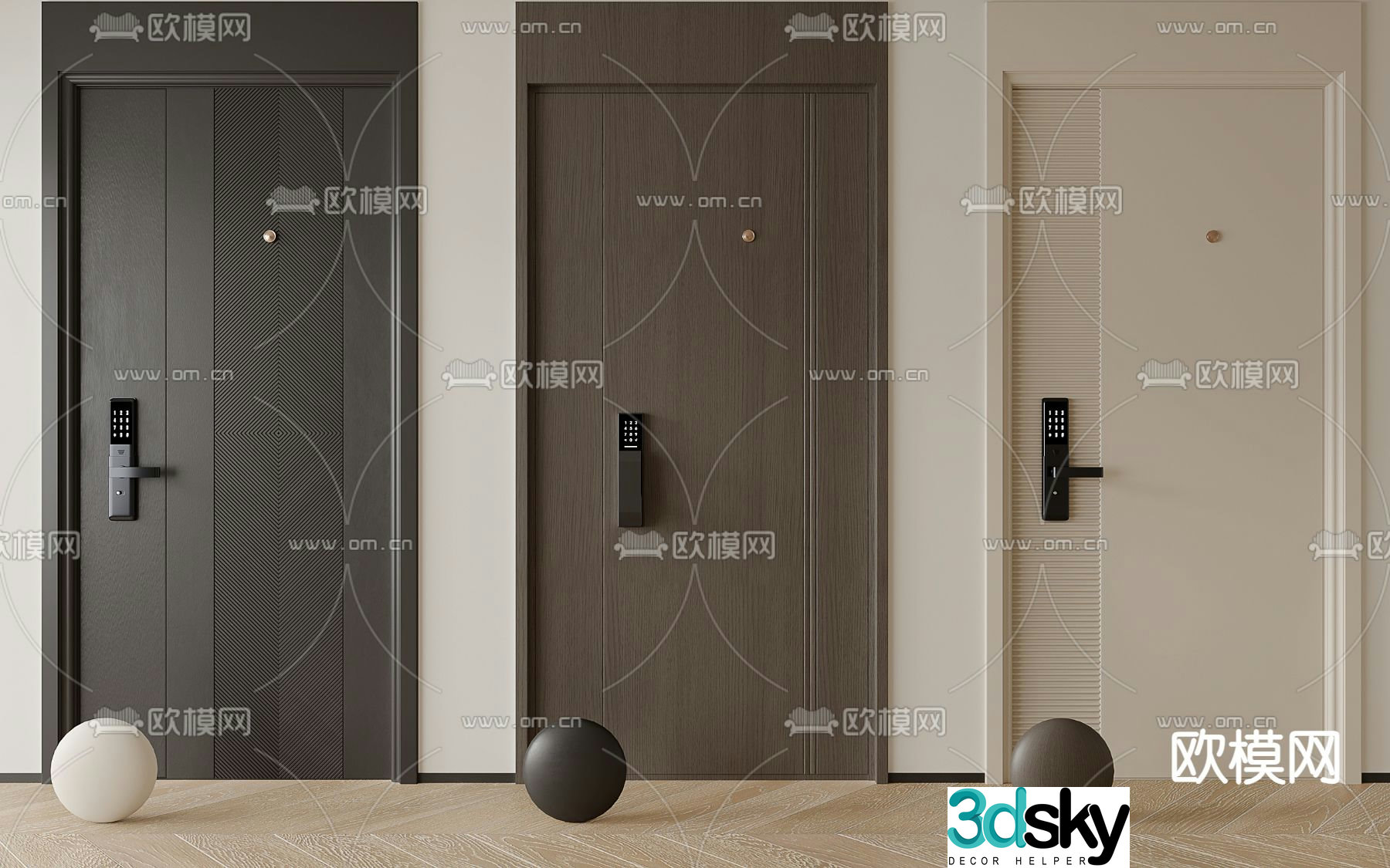 Entry door ceiling door security door single-open door 3D model